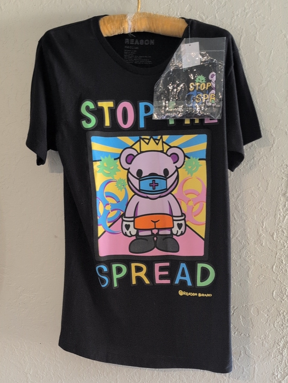 Unisex Kids "Stop the Spread" Black Graphic Tee